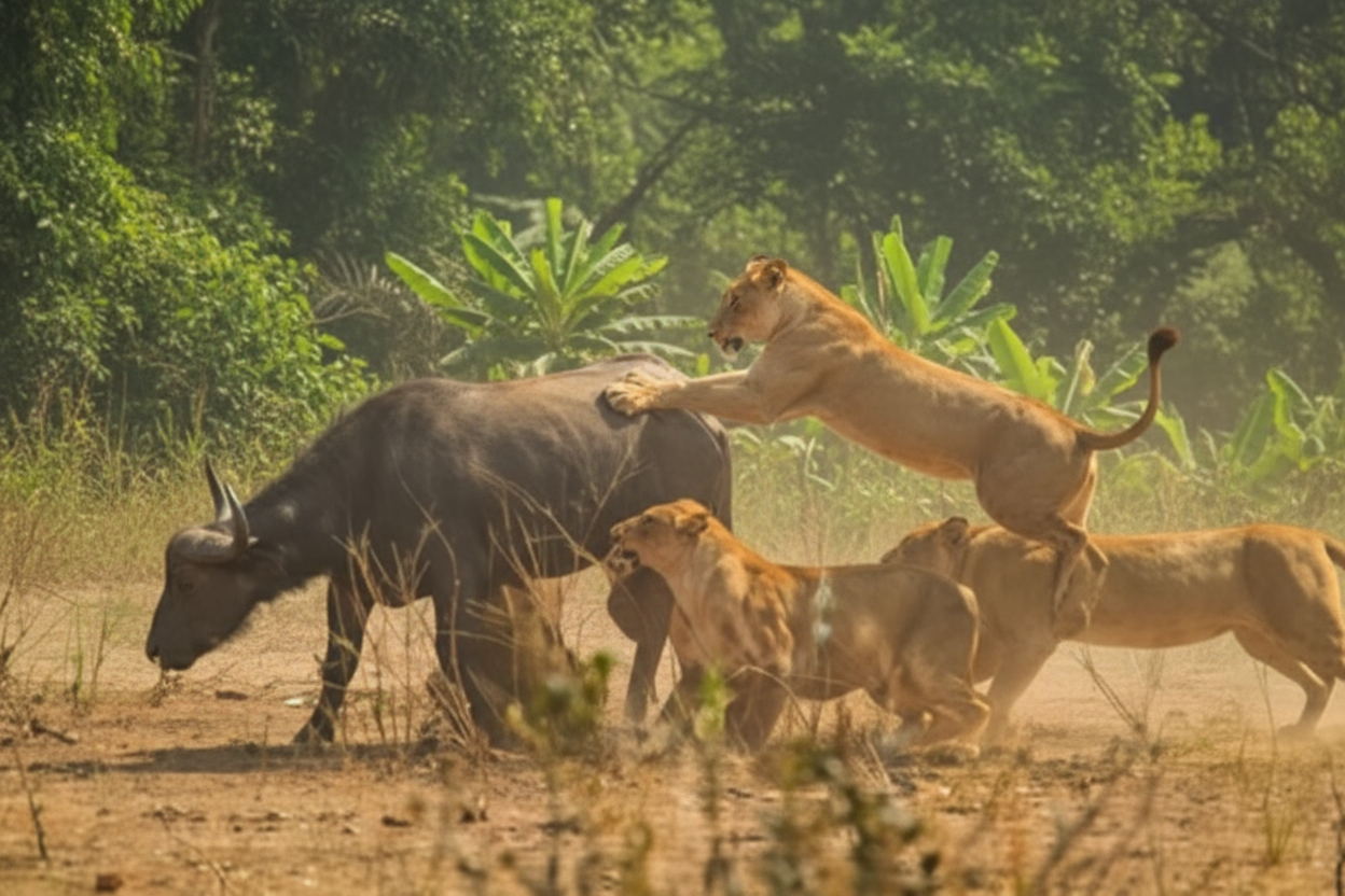 lion hunting