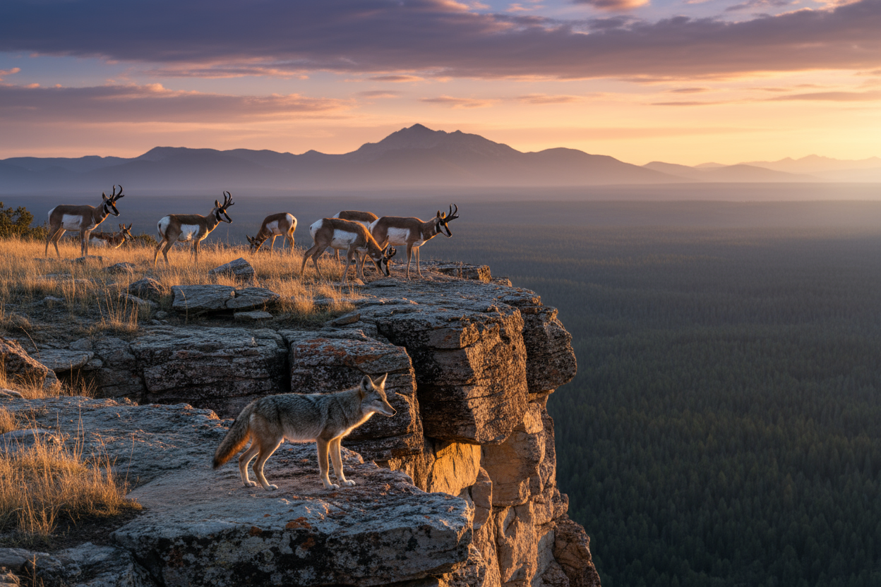 coyotes in dawn