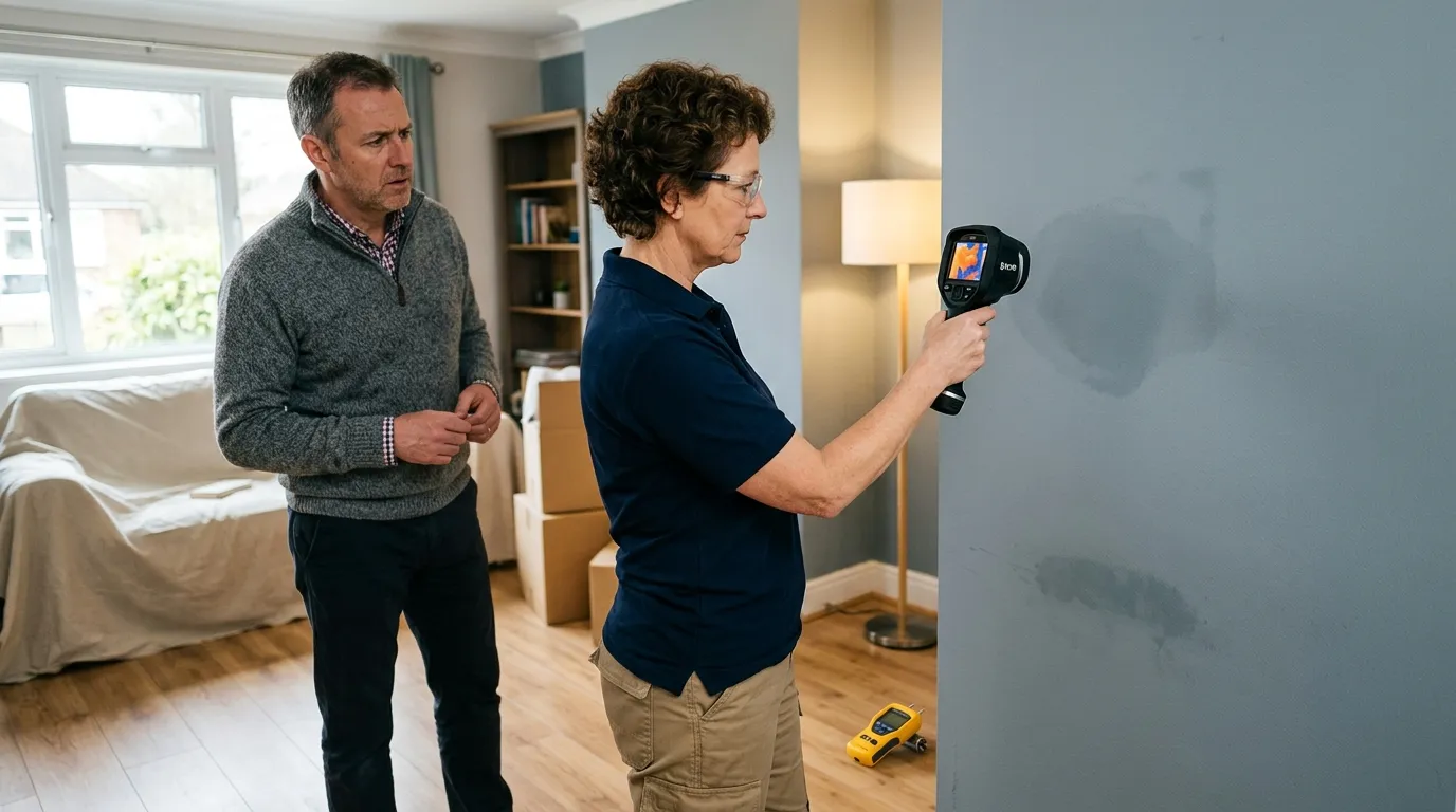 detecting hidden moisture & mold risk — Detecting Hidden Moisture Mold Risk Behind Drywall with
