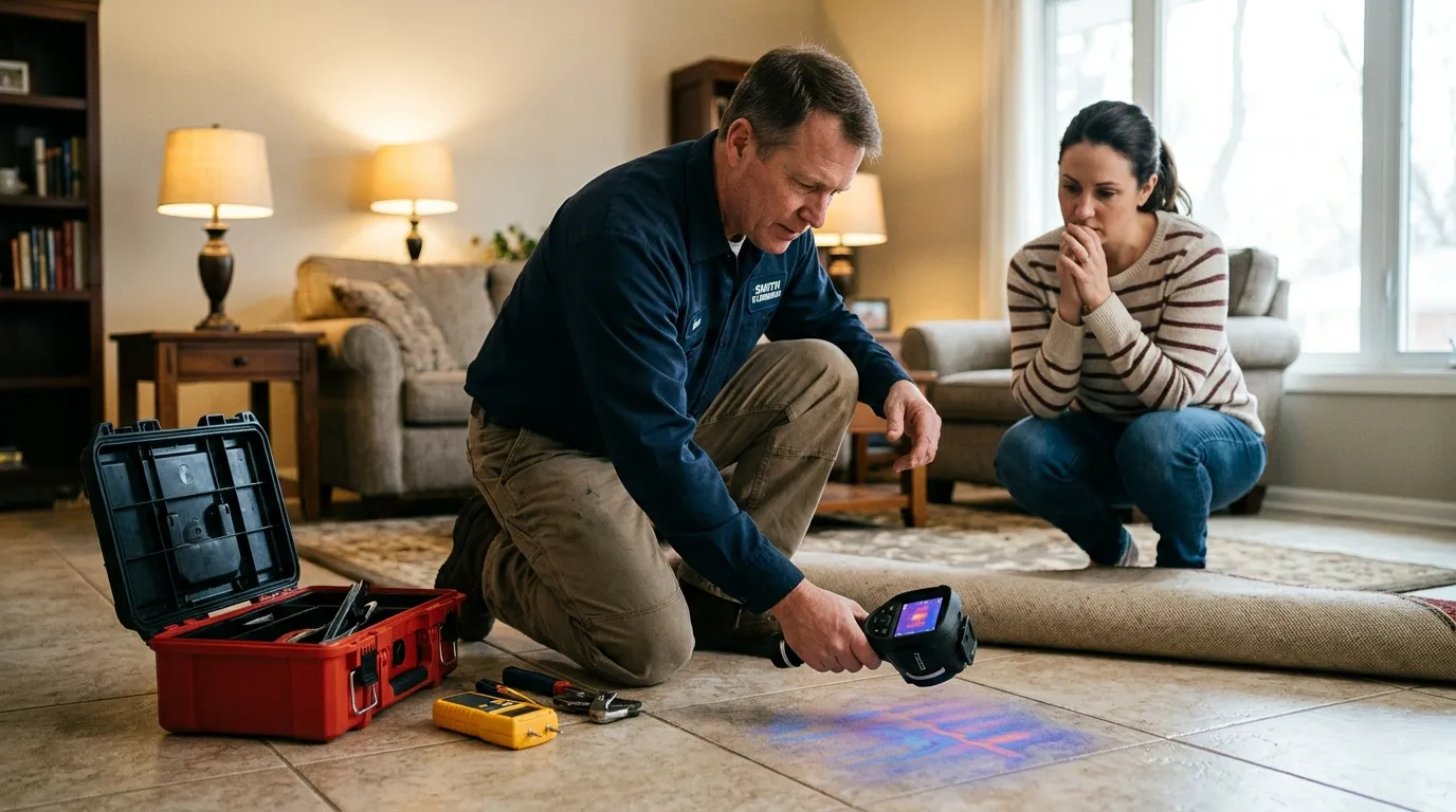 plumbers locate slab leaks & radiant — How Plumbers Locate Slab Leaks Radiant Heating Pipes with