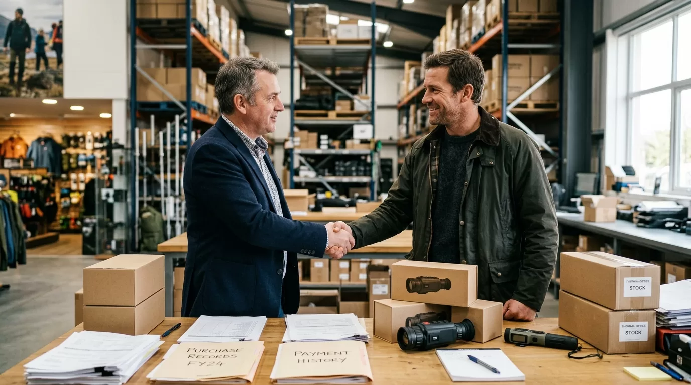 Pixfra optics trade buyer documents used for Net 30 payment approval